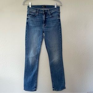 mother the mid rise dazzler ankle straight leg jeans